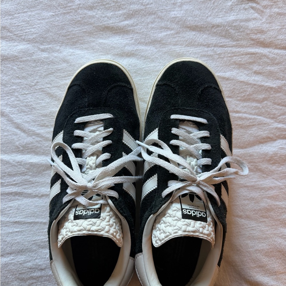 Adidas Classic Black and White gazelles platform